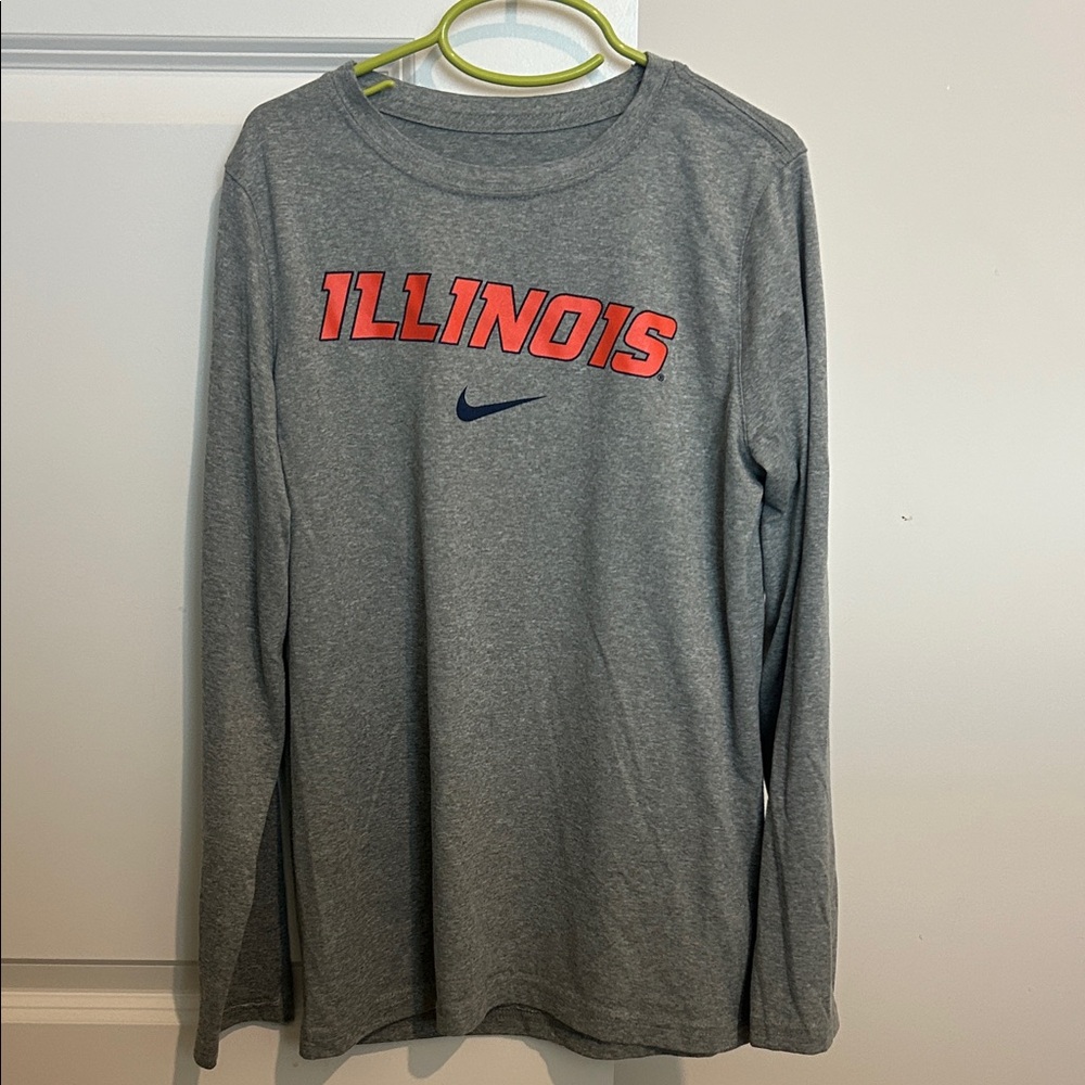 Nike Boys Gray Illinois Long Sleeve Shirt